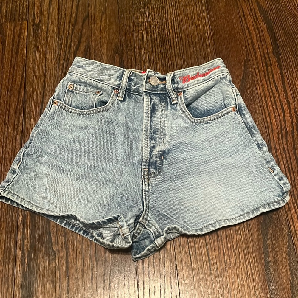 budweiser mini jean shorts